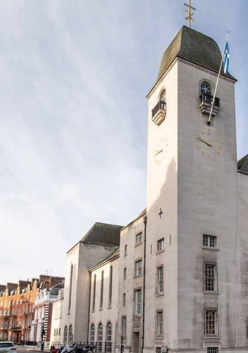 St Columba’s Church, Pont Street view