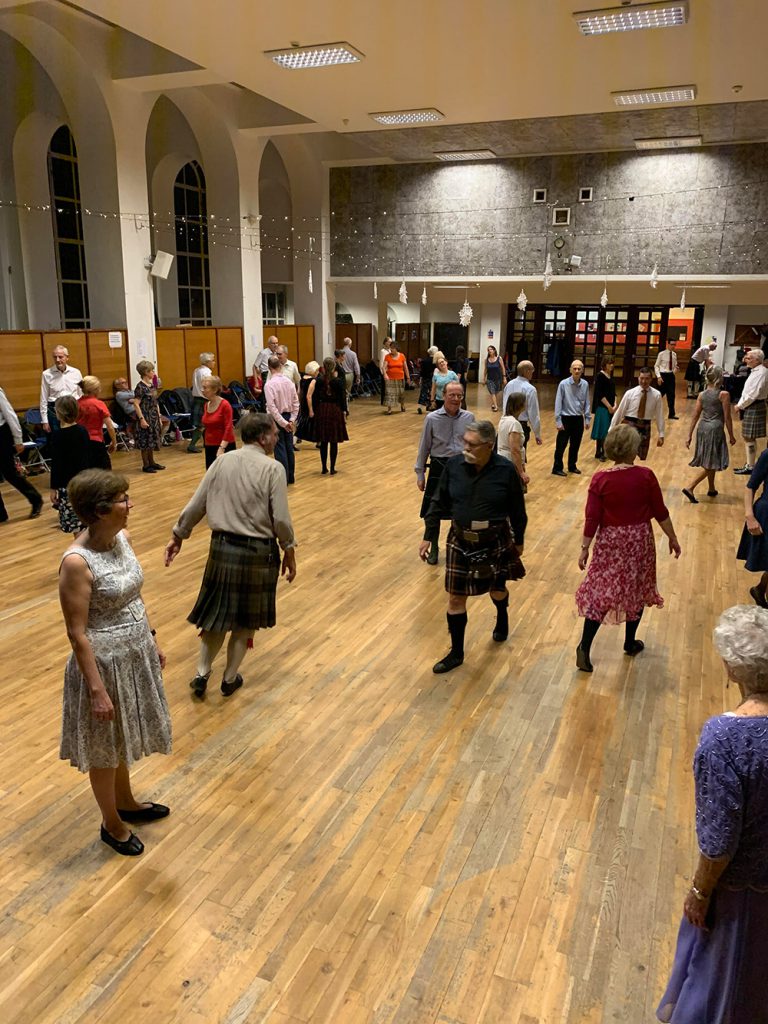 St Columba's dancers in the church hall