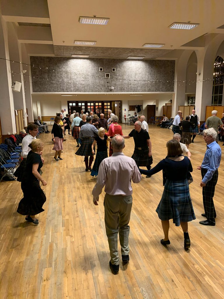 St Columba's dancers in the church hall