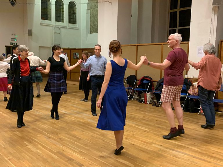 St Columba's dancers in the church hall