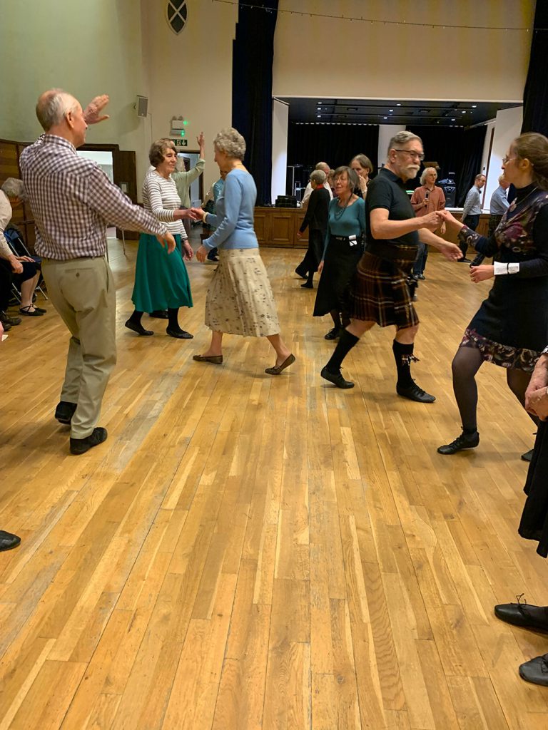 St Columba's dancers in the church hall