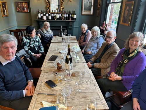 The Friends relaxing after a memorable visit to The Charles Dickens Museum