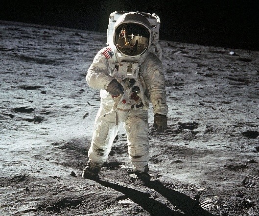 Neil Armstrong on the moon